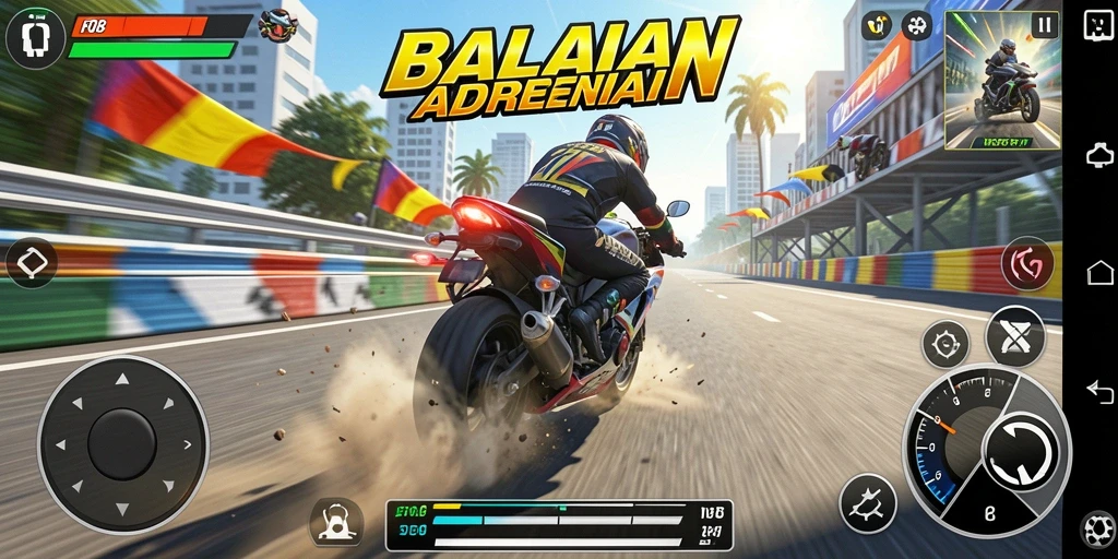 Gameplay F08 yang intens dan memacu adrenalin dalam balapan motor.