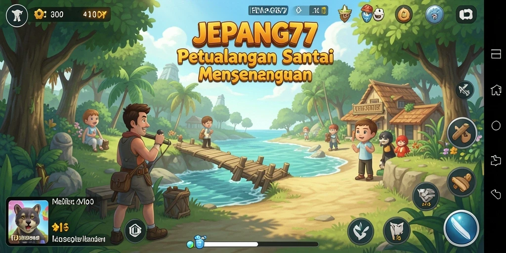 Tampilan gameplay <strong>JEPANG77</strong> yang cerah dan menghibur.