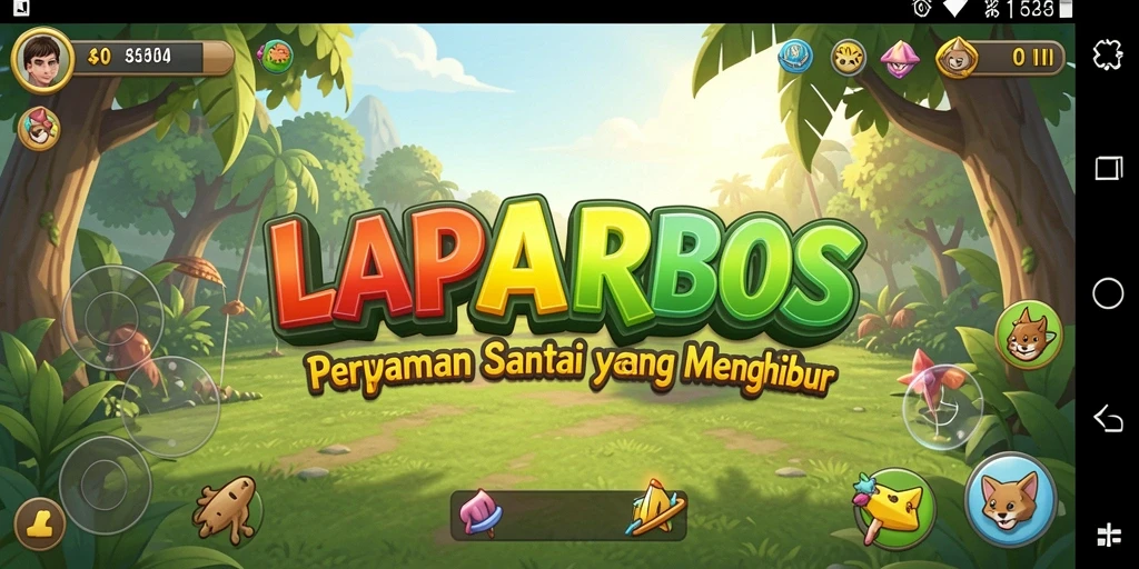 Tampilan gameplay LAPARBOS yang penuh warna dan menarik.