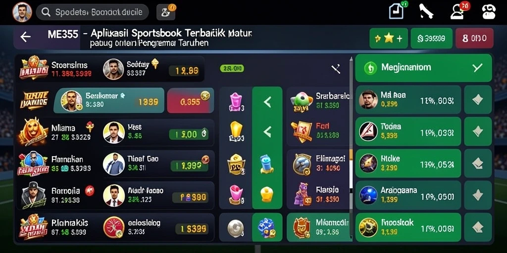 Tampilan gameplay yang menarik dari aplikasi Sportsbook ME355.