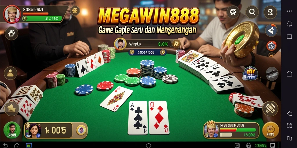 Tampilan gameplay menarik dari MEGAWIN888 dalam permainan Gaple.