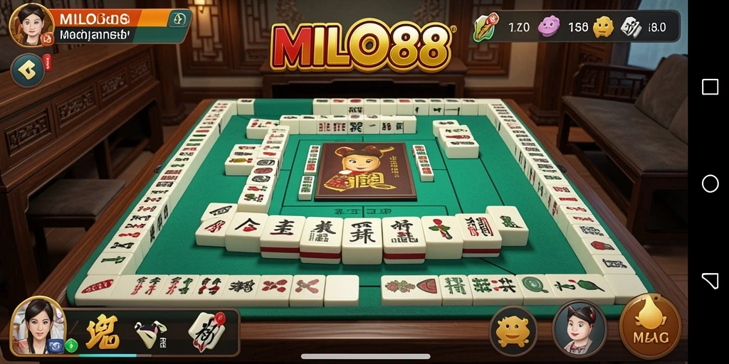 Screenshot utama MILO88 menampilkan gameplay Mahjong yang menarik.