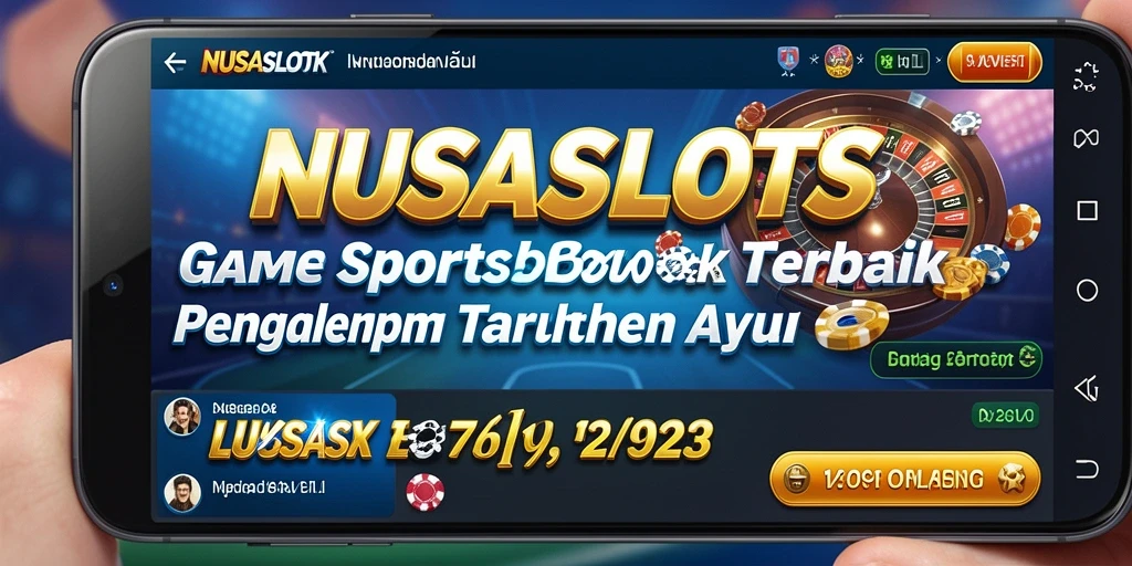 Tampilan utama NUSASLOTS dengan pilihan taruhan Sportsbook yang bervariasi.