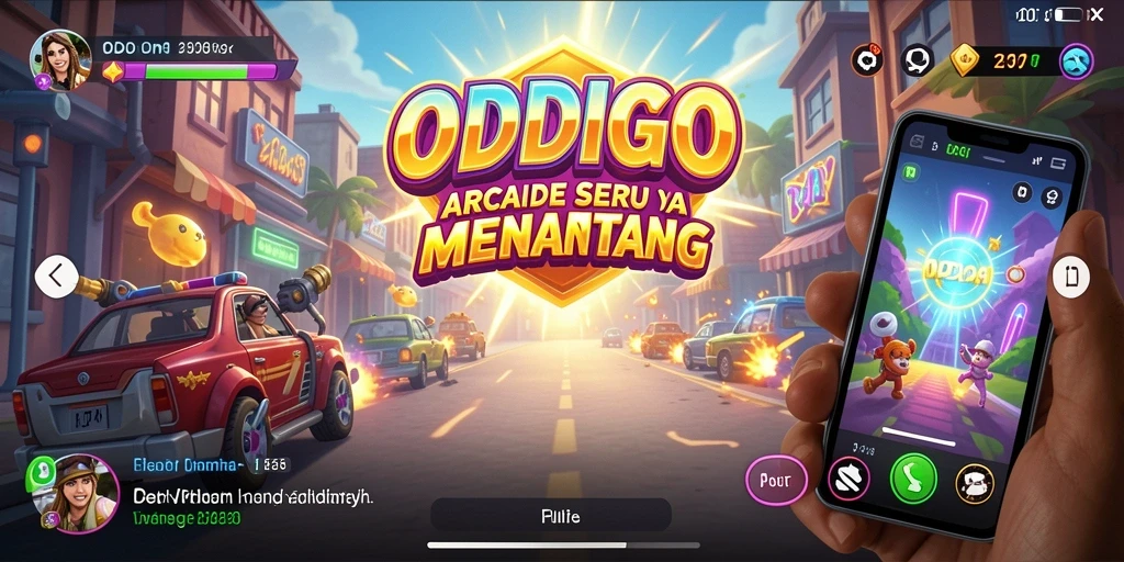 Tampilan menarik dalam permainan Arcade ODDIGO.