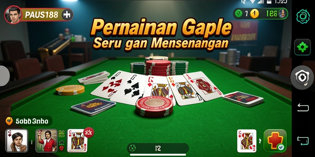 Screenshot utama PAUS188 menampilkan gameplay Gaple yang seru.