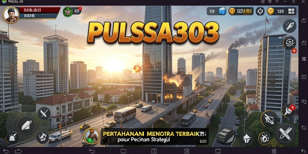 Screenshot gameplay PULSA303 yang menunjukkan serunya pertahanan menara.