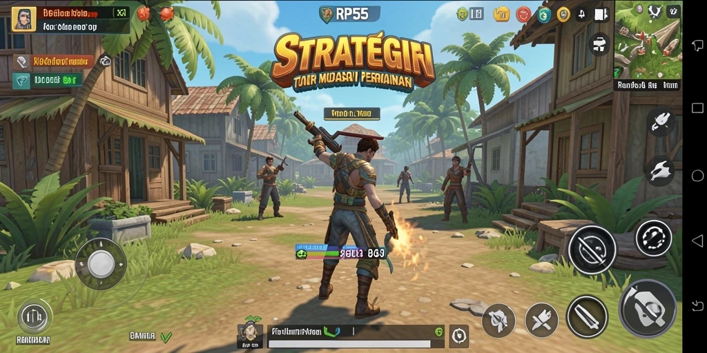 Screenshot menunjukkan pertempuran strategi yang intens di RP55.