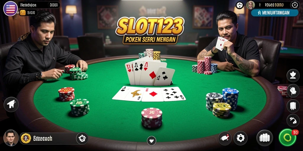 Tangkapan layar utama SLOT123 menampilkan permainan Poker yang menarik.