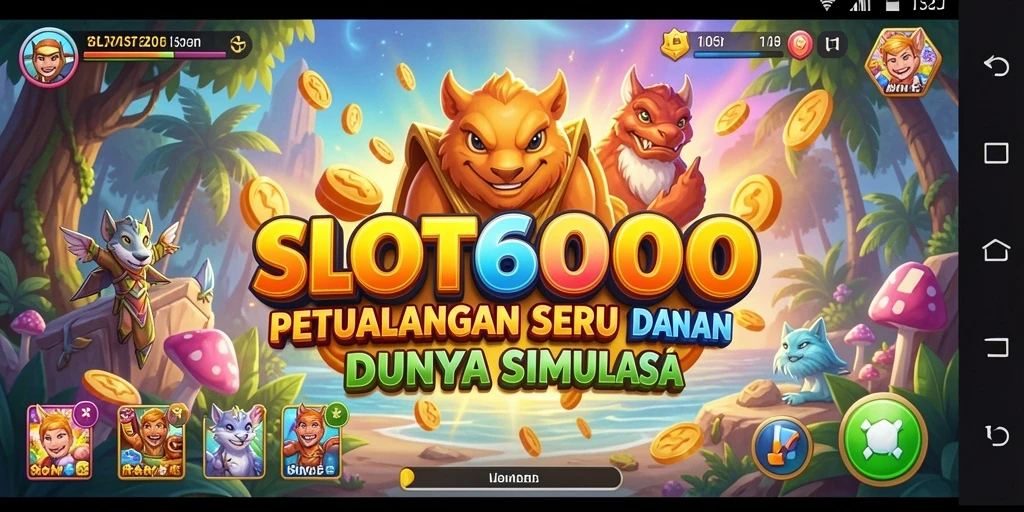 Tampilan gameplay SLOT6000 yang penuh warna dan menarik.
