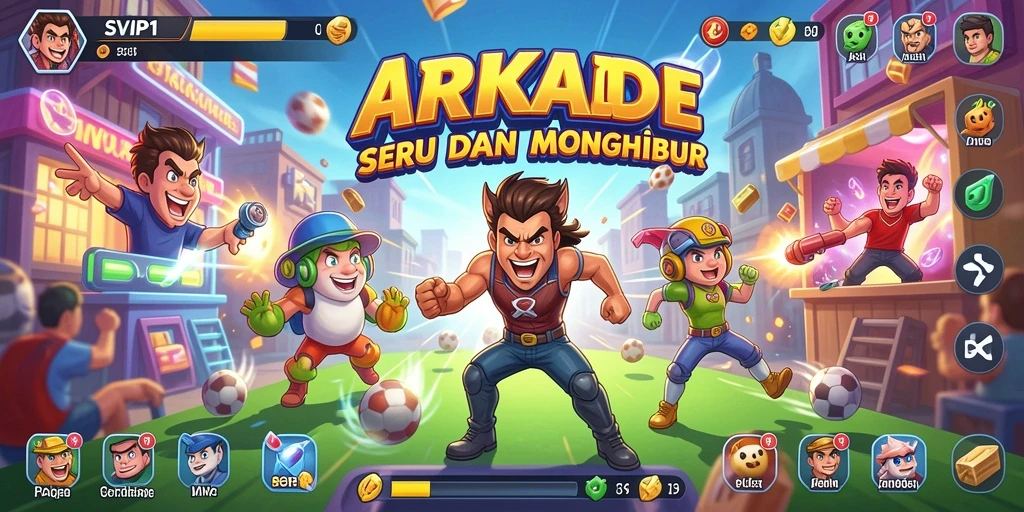 Screenshot game SVIP1 menunjukkan pertarungan seru dalam permainan Arcade.