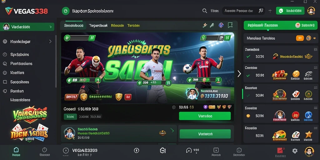 Tampilan antarmuka pengguna aplikasi VEGAS338 yang menarik dan fungsional.