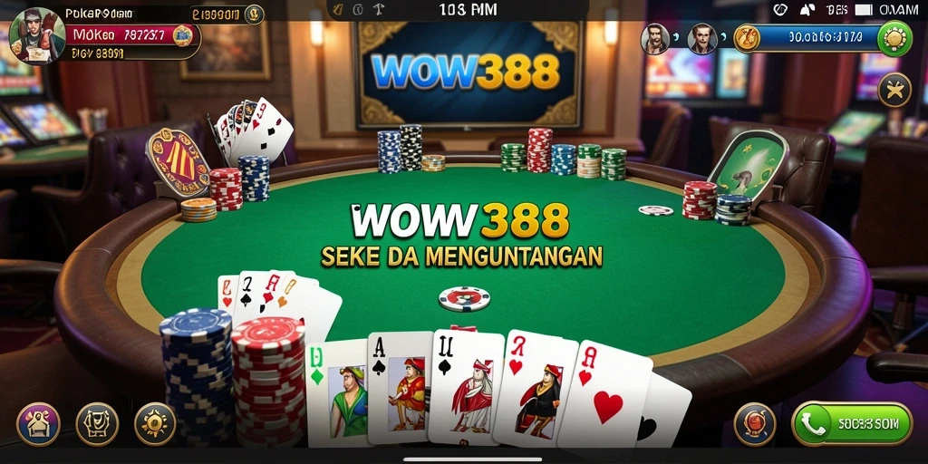 Tampilan gameplay WOW388 menampilkan aksi poker yang mendebarkan.